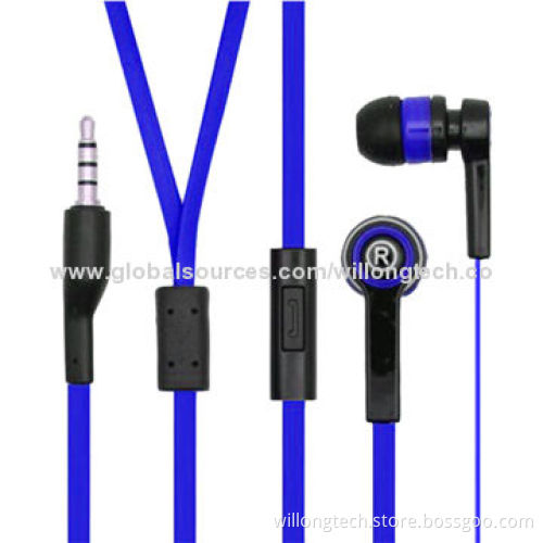Mobile Phone Earphones with Mic, Colorful WireNew